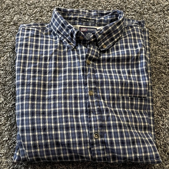 Vintage Men’s Faded Glory Navy and White Plaid Shirt (XL) - Picture 6 of 6